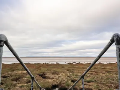 a view of the ocean from a fence at Flat 3, Sandridge Court in Fleetwood