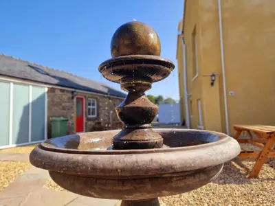 a close up of a water fountain at The Studio in Preston