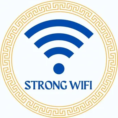 a logo for a strong wifi company at The New Athena Hotel in Blackpool