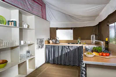 a kitchen with a sink and a counter with fruits and vegetables at Redshank - Bleasdale in Chipping