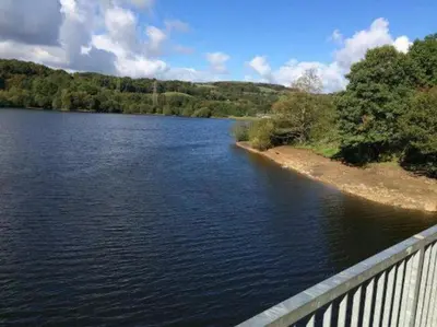 a view of a river from a bridge at Bright Double Room, Smart TV, Very Close to Train Station in Egerton