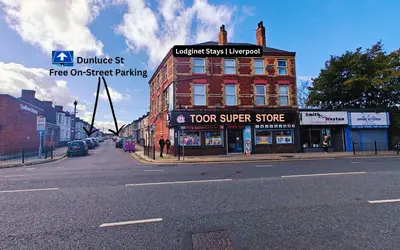 a street with a building on the side of the road at Lodginet Stays - County Cosy - 1BR Flat 2 in Liverpool