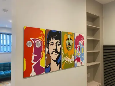 a painting on a wall in a room at Kempston Suites Liverpool Apartment 10 in Liverpool